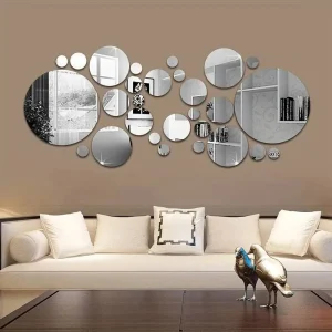 26 PCs 3D Acrylic Mirror Wall Stickers