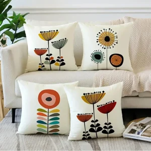 1pc Vibrant Abstract Floral Patterned Cushion Cover