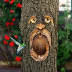 1 Pc Unique Whimsical Tree Face Bird Feeder Sculpture Art