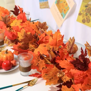 1pc (180CM) Autumn Maple Leaf Garland – Fall Decor Vine for Home & Garden